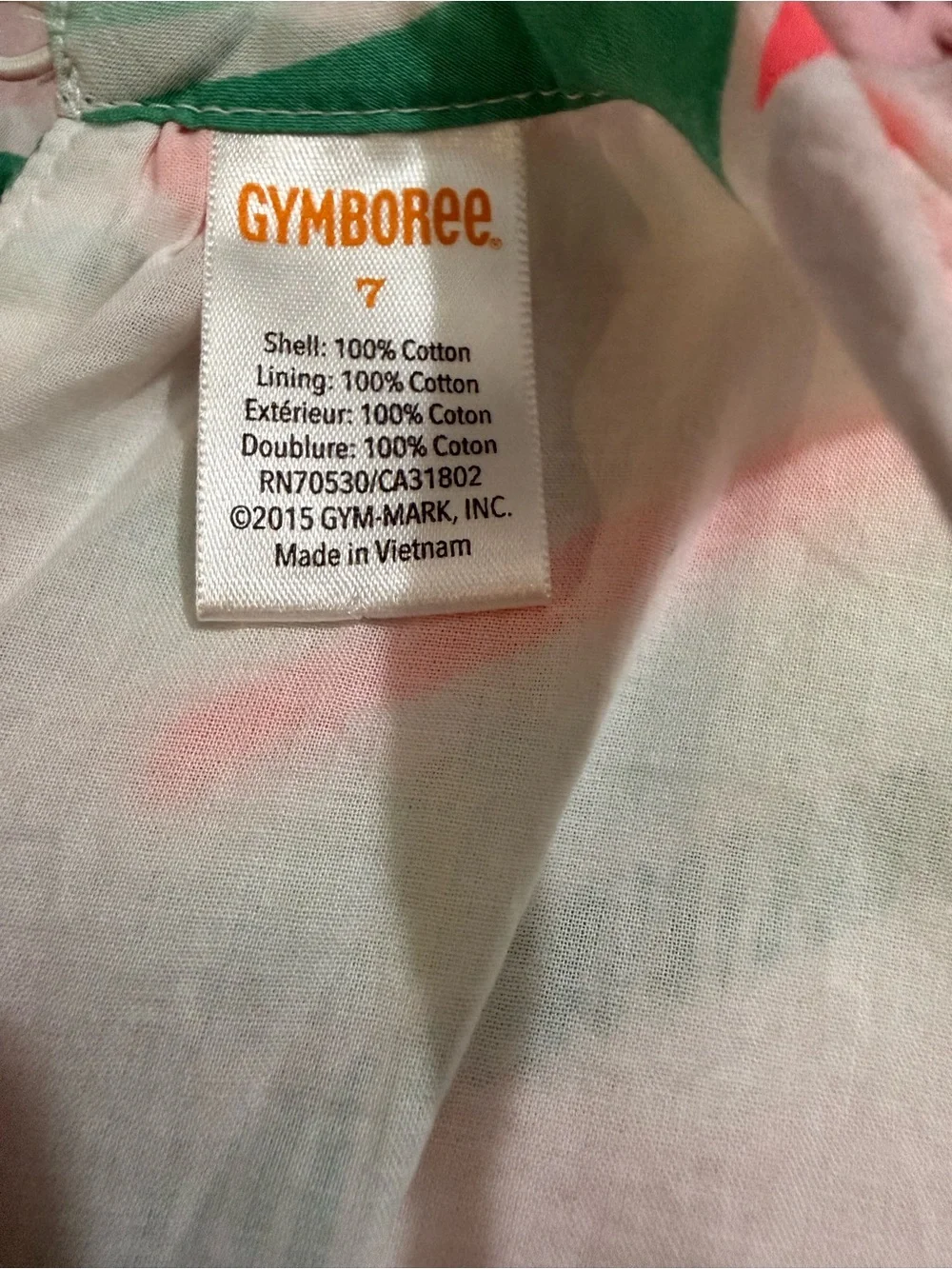 Gymboree Pink and Green Chevron Tiered Sundress
